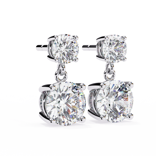 White Round 3.73ct Diamond Earring White Gold