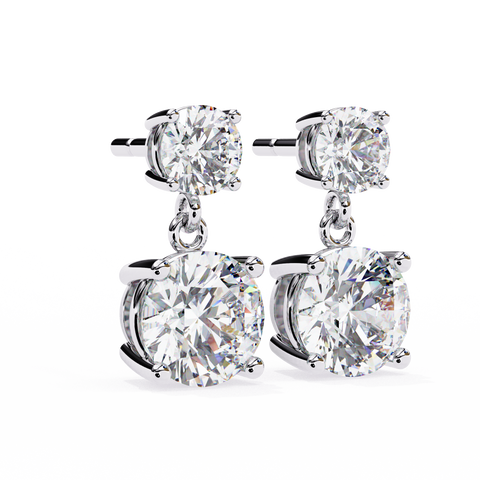 White Round 3.73ct Diamond Earring White Gold