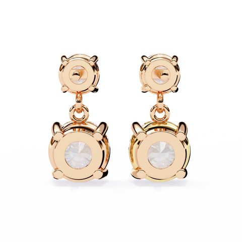 White Round 3.73ct Diamond Earring Rose Gold