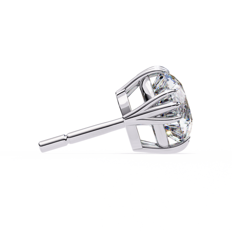 Gold Round Diamond 14k Gold Studs White Gold