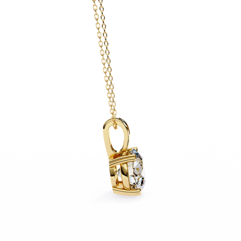 Round 0.93ct 14k Diamond Pendant Yellow Gold