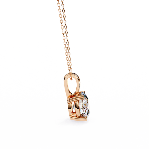 Round 0.93ct 14k Diamond Pendant Rose Gold