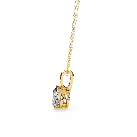 Round 0.93ct 14k Diamond Pendant Yellow Gold