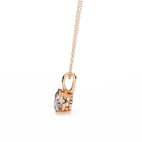 Round 0.93ct 14k Diamond Pendant Rose Gold
