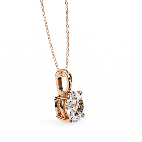 Round 0.93ct 14k Diamond Pendant Rose Gold