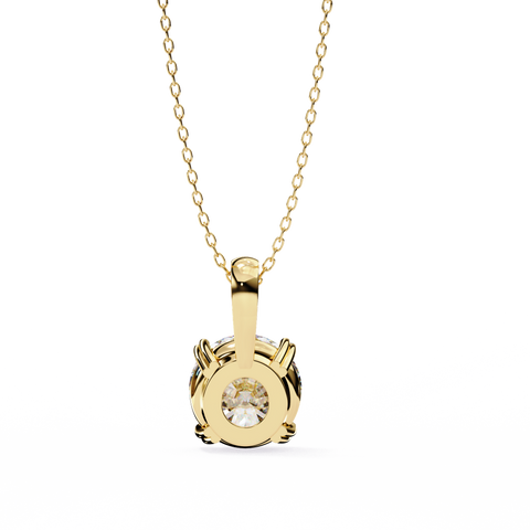 Round 0.93ct 14k Diamond Pendant Yellow Gold