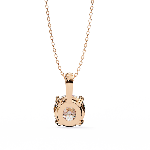 Round 0.93ct 14k Diamond Pendant Rose Gold