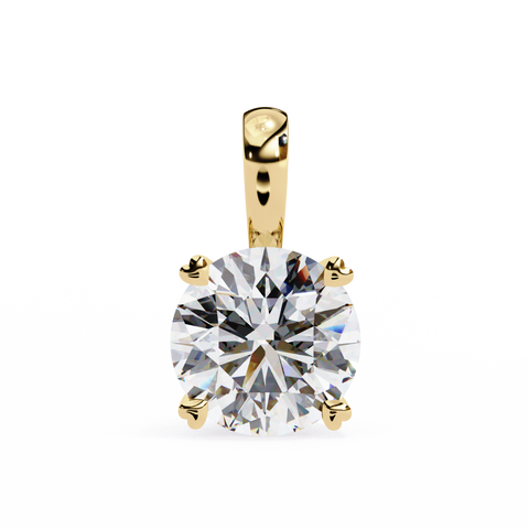 Round 0.93ct 14k Diamond Pendant Yellow Gold