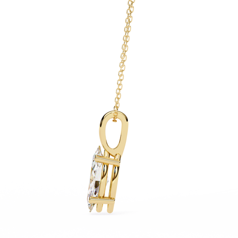 Marquise 0.93ct 14k Diamond Pendant Yellow Gold