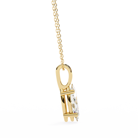 Marquise 0.93ct 14k Diamond Pendant Yellow Gold