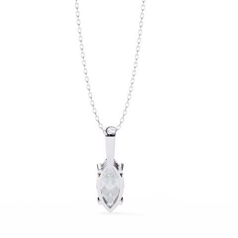 Marquise 0.93ct 14k Diamond Pendant White Gold