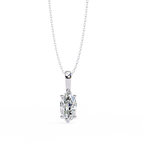Marquise 0.93ct 14k Diamond Pendant White Gold