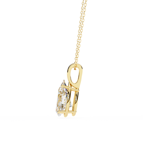 Pear 2.06ct Diamond Pendant Yellow Gold
