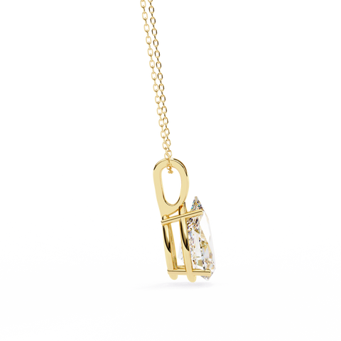 Pear 2.06ct Diamond Pendant Yellow Gold