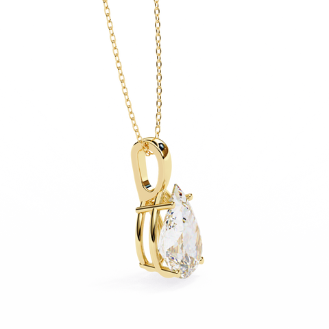 Pear 2.06ct Diamond Pendant Yellow Gold