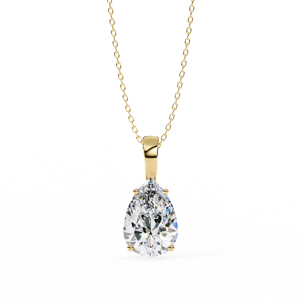 Pear 2.06ct Diamond Pendant Yellow Gold