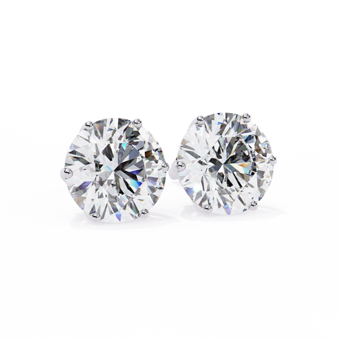 Round Cut 2.57ct 14k Diamond Earrings White Gold