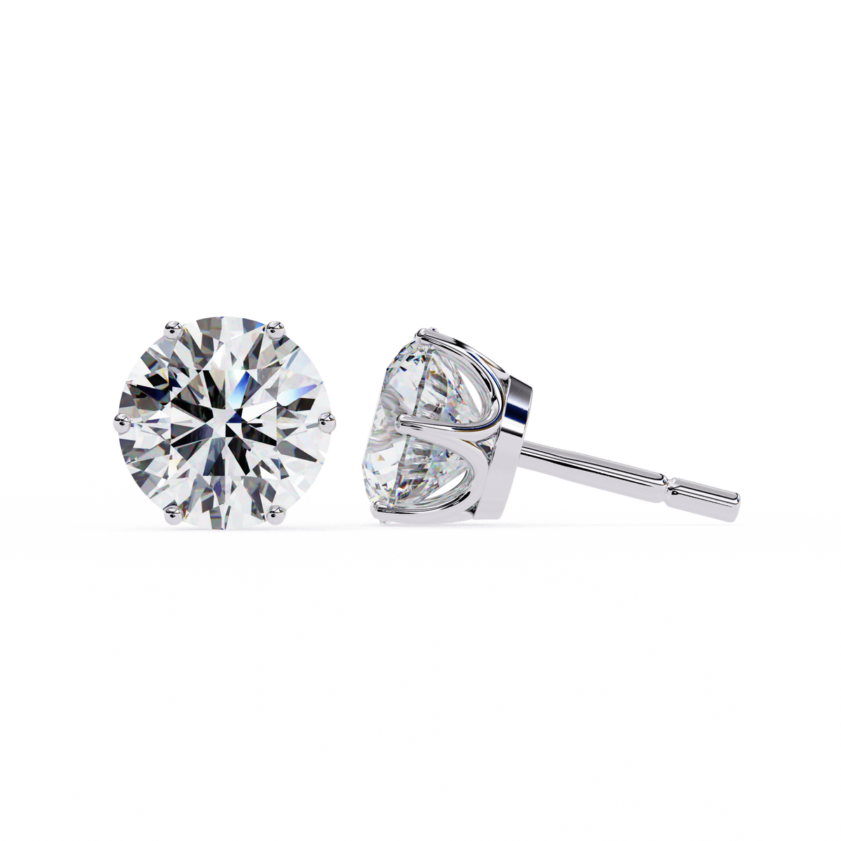 Round Cut 2.57ct 14k Diamond Earrings White Gold