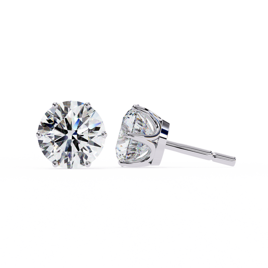 Round Cut 2.57ct 14k Diamond Earrings White Gold