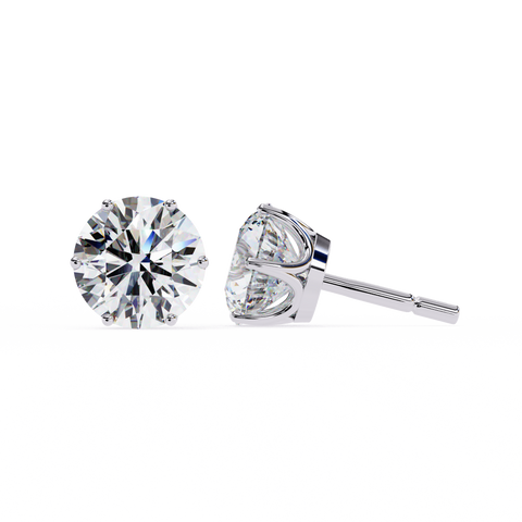 Round Cut 2.57ct 14k Diamond Earrings White Gold