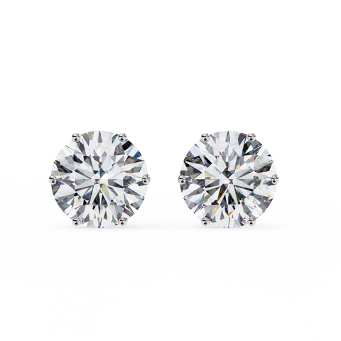 Round Cut 2.57ct 14k Diamond Earrings White Gold