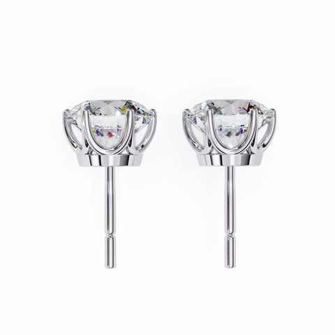 Round Cut 2.57ct 14k Diamond Earrings White Gold