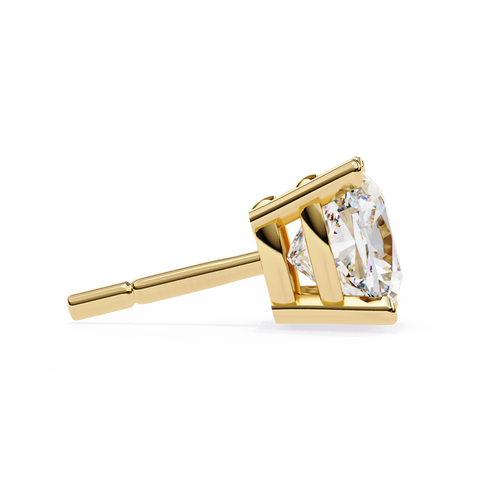 Cushion Square 2.33ct 14k Gold Earrings Yellow Gold