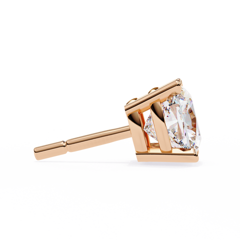 Cushion Square 2.33ct 14k Gold Earrings Rose Gold