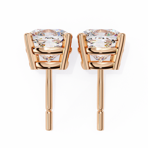 Cushion Square 2.33ct 14k Gold Earrings Rose Gold