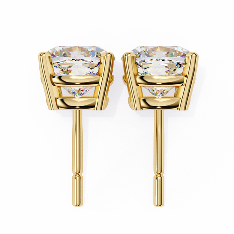 Cushion Square 2.33ct 14k Gold Earrings Yellow Gold