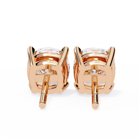 Cushion Square 2.33ct 14k Gold Earrings Rose Gold