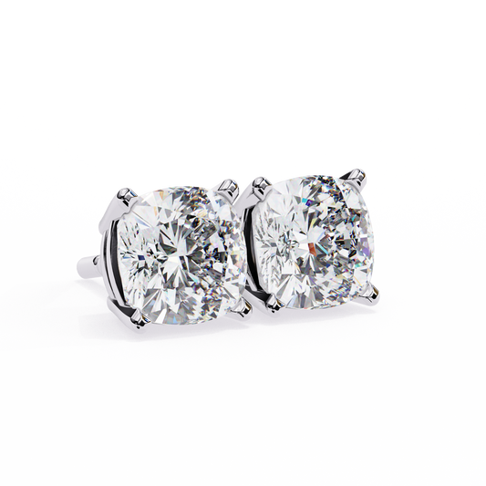 Cushion Square 2.33ct 14k Gold Earrings White Gold