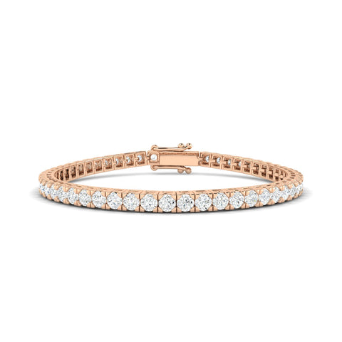 3CTS Round Brilliant Diamond Tennis Bracelet Rose Gold
