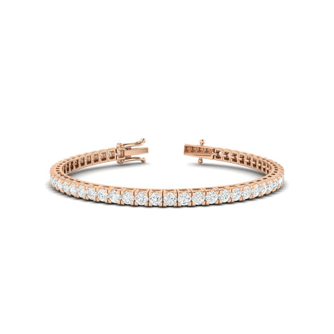 3CTS Round Brilliant Diamond Tennis Bracelet Rose Gold