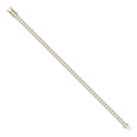 3CTS Round Brilliant Diamond Tennis Bracelet Yellow Gold