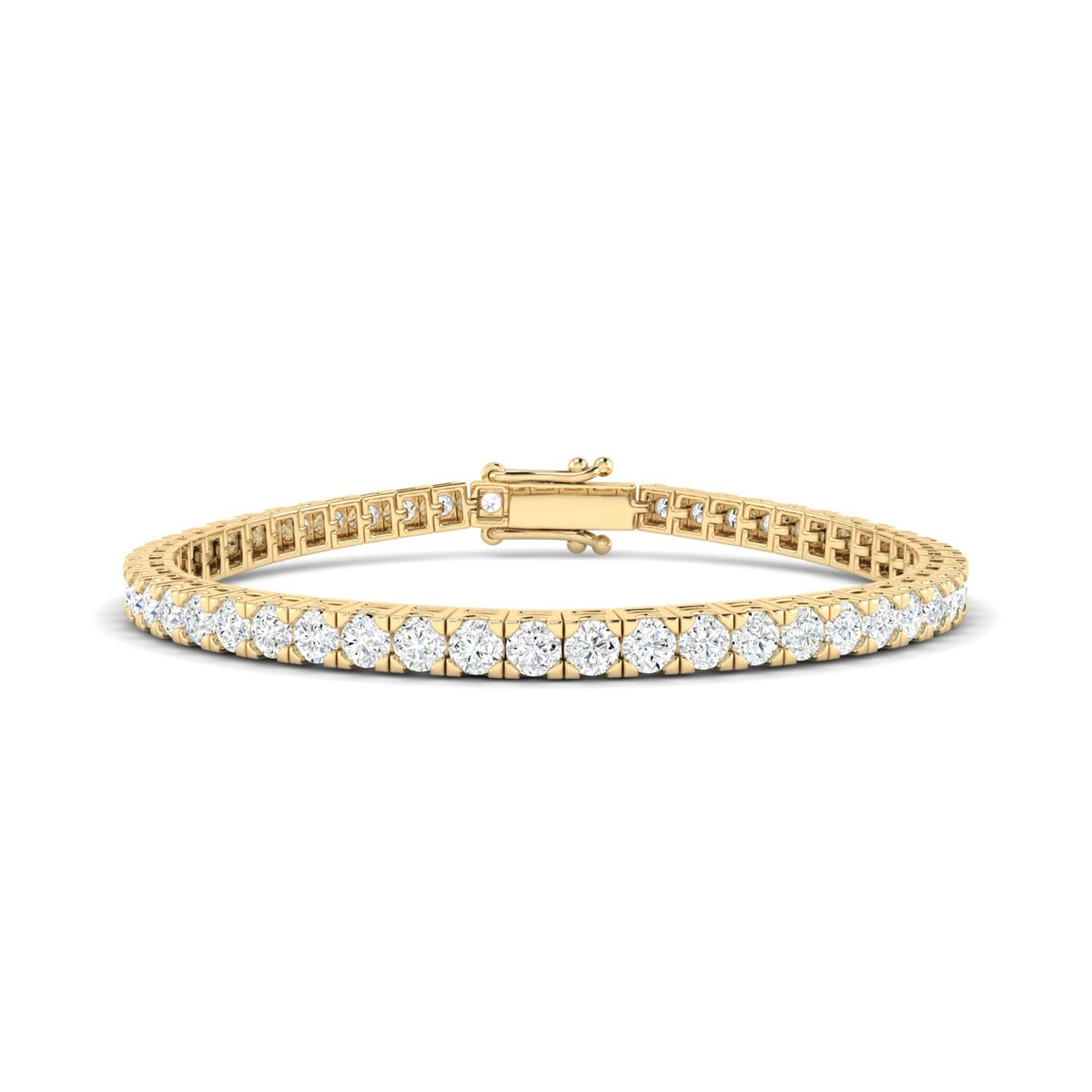 3CTS Round Brilliant Diamond Tennis Bracelet Yellow Gold