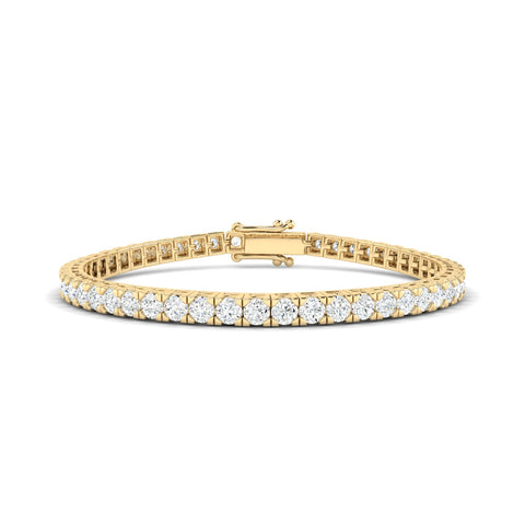 3CTS Round Brilliant Diamond Tennis Bracelet Yellow Gold