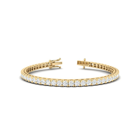 3CTS Round Brilliant Diamond Tennis Bracelet Yellow Gold