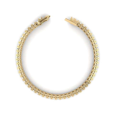 3CTS Round Brilliant Diamond Tennis Bracelet Yellow Gold
