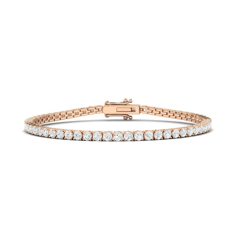 5CTS Round Brilliant Diamond Tennis Bracelet Rose Gold