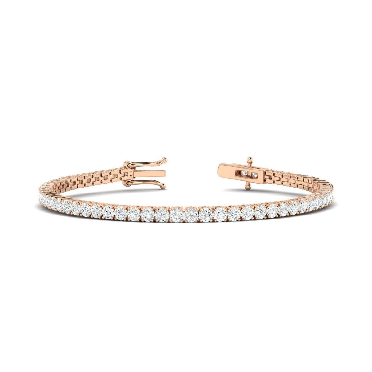 5CTS Round Brilliant Diamond Tennis Bracelet Rose Gold