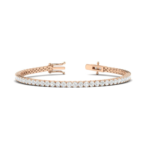 5CTS Round Brilliant Diamond Tennis Bracelet Rose Gold