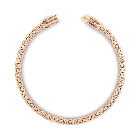5CTS Round Brilliant Diamond Tennis Bracelet Rose Gold