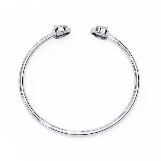 Elegant Round & Pear Diamond Bracelet in 14k White Gold