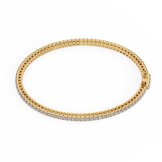 Diamond Bracelet 14.14 Carat TW of Lab Grown Diamond in 14kt Yellow Gold