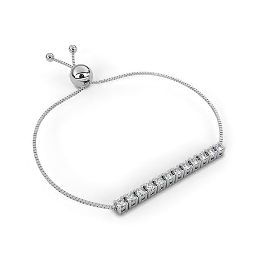 Gold Plated Designer Stylish and Latest Multicolor Tennis Stone Bracelet White Gold