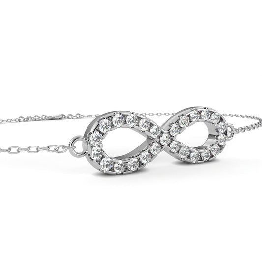 Elegant And Stylish Infinite Bracelet White Gold