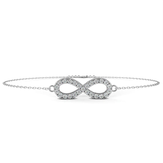 Elegant And Stylish Infinite Bracelet White Gold