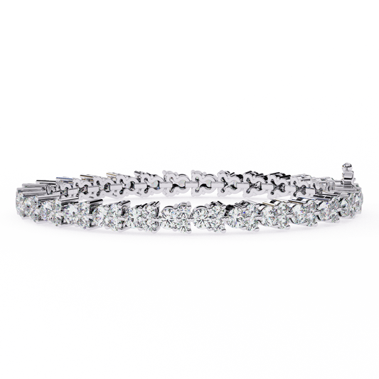 Trio Round Stone Bracelet White Gold