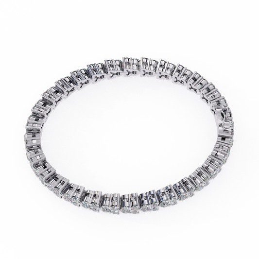 Trio Round Stone Bracelet White Gold